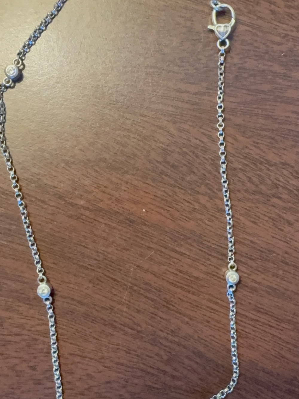 Judith Ripka .925 Polished Silver Women's Chain Necklace with CZ stones - Picture 10 of 10